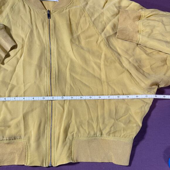 Aritzia Babaton Gilroy Blouson Bomber Jacket in Yellow/Golden Zip Up - Large - Picture 4 of 12